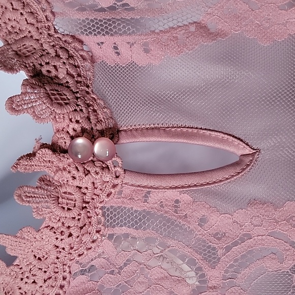 NY COLLECTION Sleeveless Mock Neck Lace Top Pink size XL - Picture 7 of 15